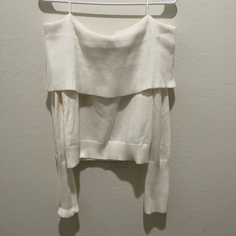 Off the shoulder knit sweater